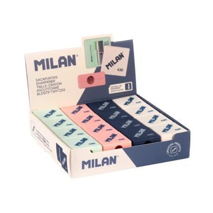 Milan Afila Serie 1918 Espositore da 32 temperamatite - Lama in acciaio - Colori: bianco