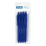 Milan P1 Touch Confezione da 4 penne a sfera retrattili - Punta rotonda da 1 mm - Inchiostro a base di olio - Scrittura fluida - 1.200 m di scrittura - Colore blu