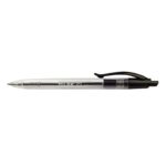 Milan P1 Penna a sfera retrattile - Punta rotonda 1 mm - Corpo trasparente - Colore nero