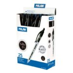 Milan P1 Penna a sfera retrattile - Punta rotonda 1 mm - Corpo trasparente - Colore nero - immagine 2