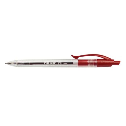 Milan P1 Penna a sfera retrattile - Punta rotonda 1 mm - Corpo trasparente - Colore rosso