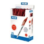 Milan P1 Penna a sfera retrattile - Punta rotonda 1 mm - Corpo trasparente - Colore rosso - immagine 2
