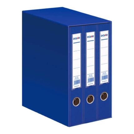 Dohe Archicolor Modulo da 3 raccoglitori a leva con Rado - Dorso stretto - Formato Folio - Cartone rivestito - Colore blu