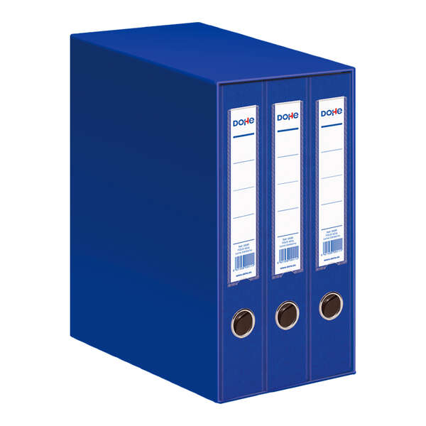 Dohe Archicolor Modulo da 3 raccoglitori a leva con Rado - Dorso stretto - Formato Folio - Cartone rivestito - Colore blu