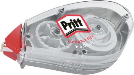 Pritt Compact Flex Nastro correttore 6 mm x 10 m - Punta flessibile - Correzione morbida e pulita - Correzione in 2 direzioni - Cappuccio protettivo