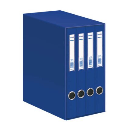 Dohe Oficolor Modulo da 4 raccoglitori con Rado - Dorso stretto - Formato Folio - Cartone rivestito - Colore blu