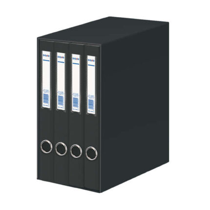 Dohe Oficolor Modulo da 4 raccoglitori con anelli - Dorso stretto - Formato Folio - Cartone rivestito - Colore nero