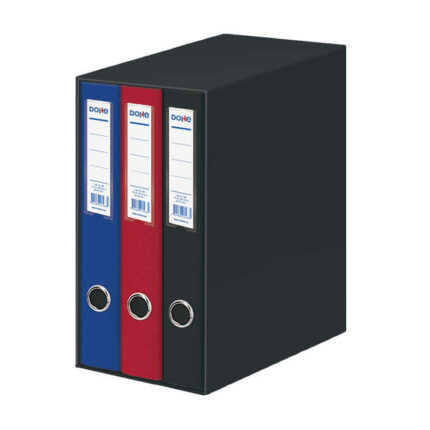 Dohe Oficolor Modulo da 3 raccoglitori con anelli - Dorso stretto - Formato Folio - Cartone rivestito - Colori assortiti