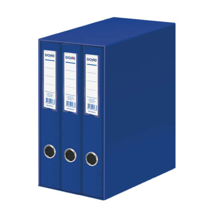 Dohe Oficolor Modulo da 3 raccoglitori con anelli - Dorso stretto - Formato Folio - Cartone rivestito - Colore blu