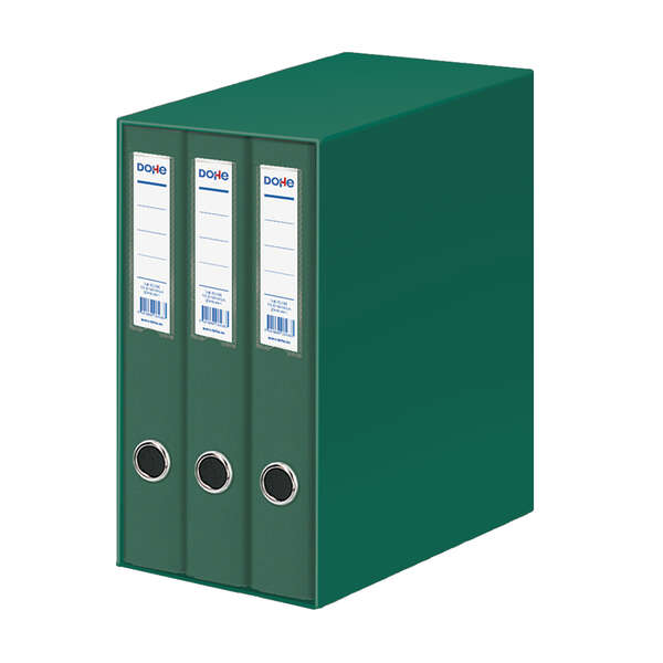 Dohe Oficolor Modulo da 3 raccoglitori con anelli - Dorso stretto - Formato Folio - Cartone rivestito - Colore verde
