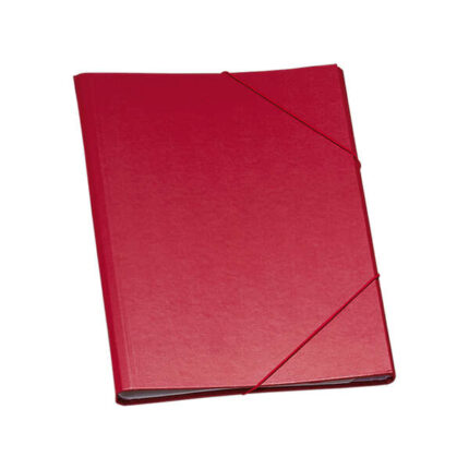 Dohe Cartella classificatrice 12 scomparti - Formato Folio - Cartone plastificato - Chiusura con elastici - Colore rosso
