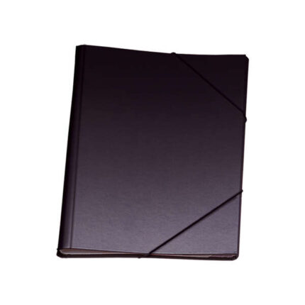 Dohe Raccoglitore a 12 scomparti - Formato Folio - Cartone plastificato - Chiusura con elastici - Colore nero