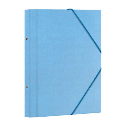 Dohe Raccoglitore a 12 scomparti - Formato Folio - Cartone plastificato - Chiusura con elastici - Colore azzurro