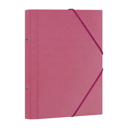 Dohe Raccoglitore a 12 scomparti - Formato Folio - Cartone plastificato - Chiusura con elastici - Colore rosa
