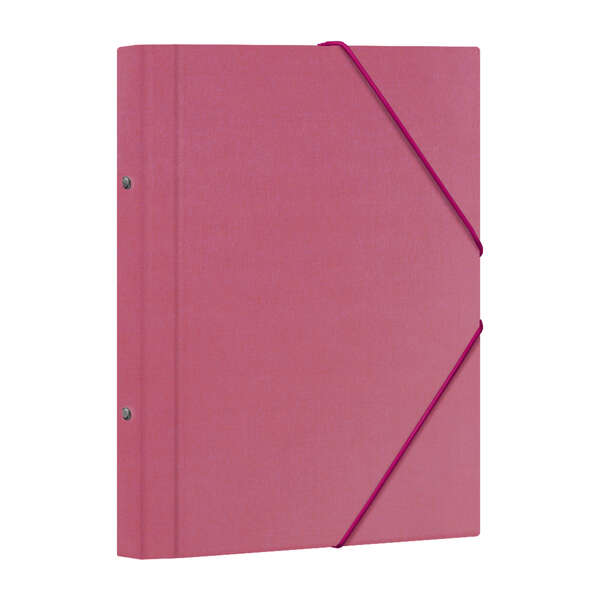 Dohe Raccoglitore a 12 scomparti - Formato Folio - Cartone plastificato - Chiusura con elastici - Colore rosa