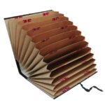 Dohe Cartellina a fisarmonica con 20 scomparti A-Z e 1-31 - Formato quarto - Cartone rivestito - Chiusura con nastro in tessuto - Colore bordeaux - immagine 2