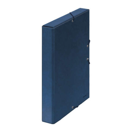 Dohe Scatola per progetti Lomo 3 cm - Cartone rivestito con carta stampata e plastificata - Chiusura con elastici - Colore blu
