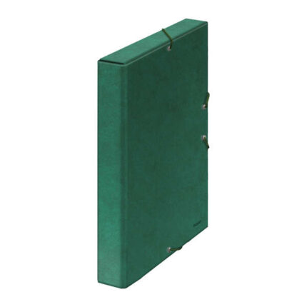 Dohe Scatola per progetti Lomo 3 cm - Cartone rivestito con carta stampata e plastificata - Chiusura con elastici - Colore verde