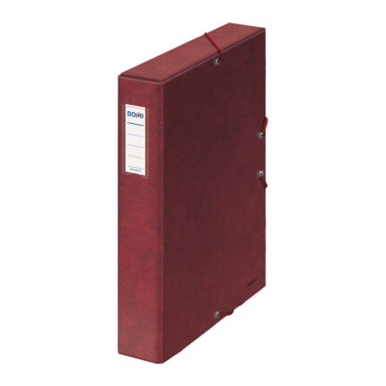 Dohe Scatola per progetti Lomo 5 cm - Cartone rivestito con carta stampata e plastificata - Chiusura con elastici - Colore: Rosso