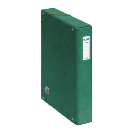 Dohe Scatola per progetti Lomo 5 cm - Cartone rivestito con carta stampata e plastificata - Chiusura con elastici - Colore verde