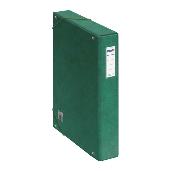 Dohe Scatola per progetti Lomo 5 cm - Cartone rivestito con carta stampata e plastificata - Chiusura con elastici - Colore verde