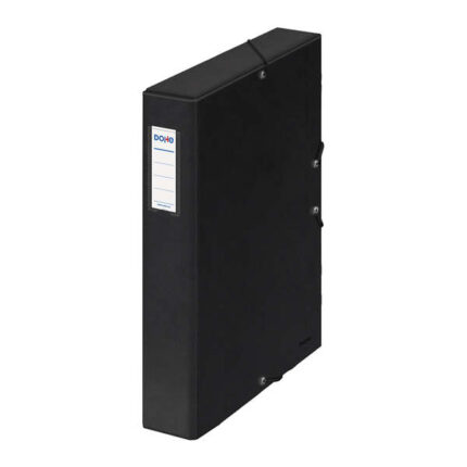 Dohe Scatola per progetti Lomo 5 cm - Cartone rivestito con carta stampata e plastificata - Chiusura con elastici - Colore nero
