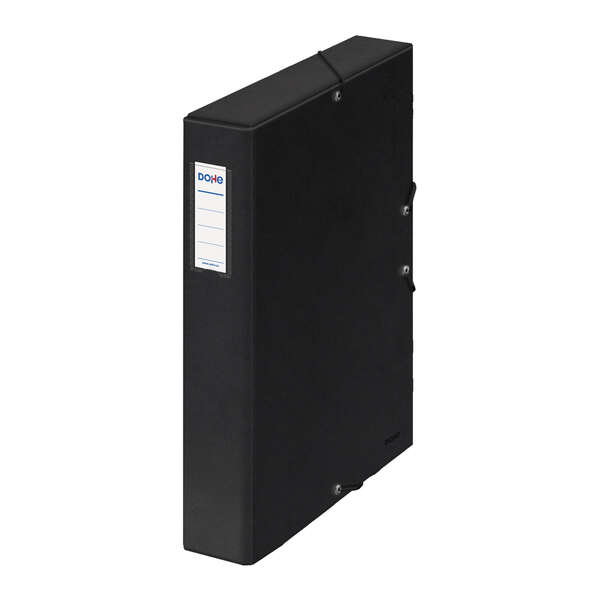 Dohe Scatola per progetti Lomo 5 cm - Cartone rivestito con carta stampata e plastificata - Chiusura con elastici - Colore nero