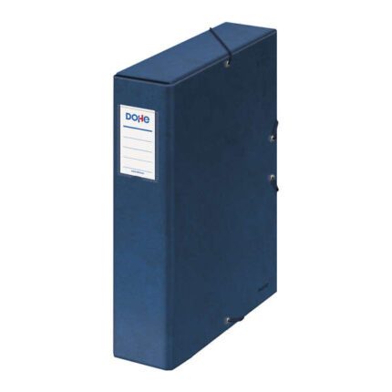 Dohe Scatola per progetti Lomo 7 cm - Cartone rivestito con carta stampata e plastificata - Chiusura con elastici - Colore: blu
