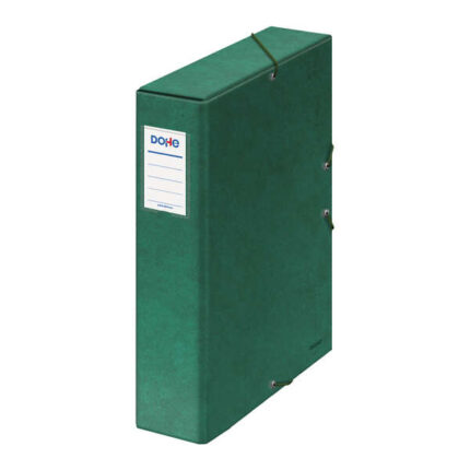 Dohe Scatola per progetti Lomo 7 cm - Cartone rivestito con carta stampata e plastificata - Chiusura con elastici - Colore verde