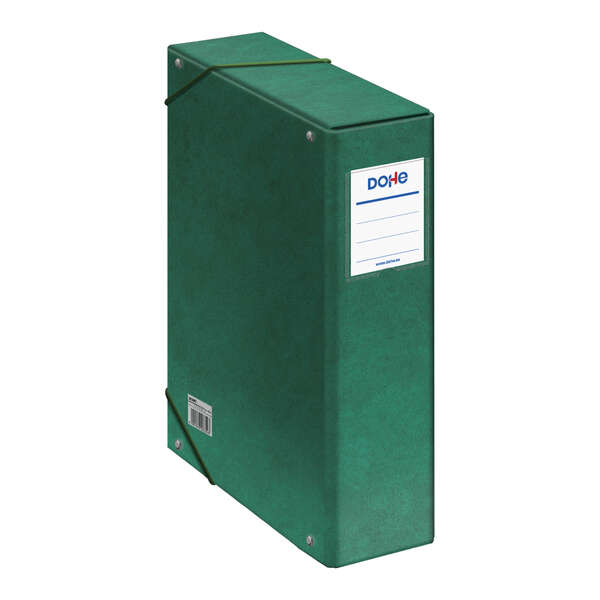 Dohe Scatola per progetti Lomo 9 cm - Cartone rivestito con carta stampata e plastificata - Chiusura con elastici - Colore verde