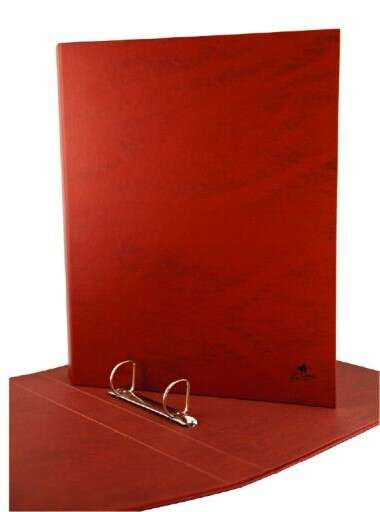 Mariola Cartella a 2 anelli in cartone rivestito con carta plastificata in similpelle - Formato quarto naturale - Anelli misti da 40 mm - Dimensioni 24x21x5