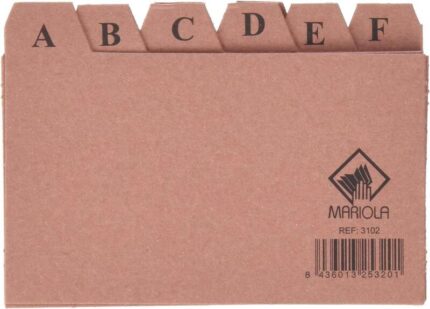 Mariola Indice A-Z n. 2 per raccoglitori - Dimensioni 125x75 mm - Colore marrone