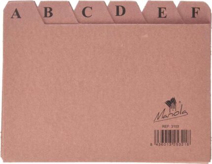 Mariola Indice A-Z n. 3 per raccoglitori - Dimensioni 150x100 mm - Colore marrone