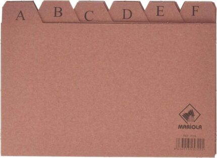 Mariola Indice A-Z n. 4 per raccoglitori - Dimensioni 200x120 mm - Colore marrone