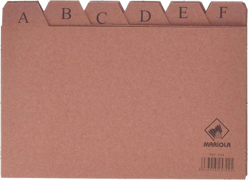 Mariola Indice A-Z n. 4 per raccoglitori - Dimensioni 200x120 mm - Colore marrone