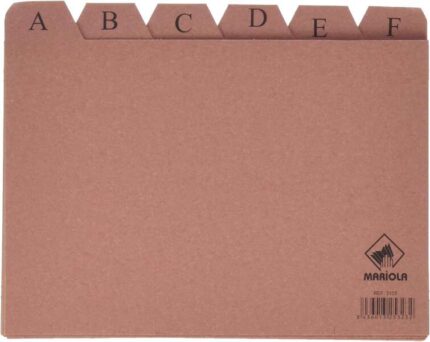 Mariola Indice A-Z n. 5 per raccoglitori - Dimensioni 215x160 mm - Colore marrone