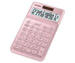 Casio JW-200SC Calcolatrice da tavolo a 12 cifre con inclinazione regolabile - Simboli di comando delle funzioni - Memoria totale generale e indipendente - Alimentazione solare e a batterie - Colore rosa