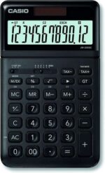 Casio JW-200SC Calcolatrice da tavolo a 12 cifre con inclinazione regolabile - Simboli di comando delle funzioni - Memoria totale generale e indipendente - Alimentazione solare e a batterie - Colore nero - immagine 2