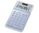 Casio JW-200SC Calcolatrice da tavolo a 12 cifre con inclinazione regolabile - Simboli di comando delle funzioni - Memoria totale generale e indipendente - Alimentazione solare e a batterie - Colore azzurro