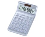 Casio JW-200SC Calcolatrice da tavolo a 12 cifre con inclinazione regolabile - Simboli di comando delle funzioni - Memoria totale generale e indipendente - Alimentazione solare e a batterie - Colore azzurro - immagine 2