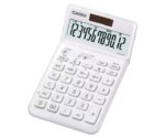 Casio JW-200SC Calcolatrice da tavolo a 12 cifre con inclinazione regolabile - Simboli di comando delle funzioni - Memoria totale generale e indipendente - Alimentazione solare e a batterie - Colore bianco
