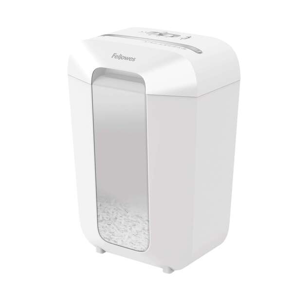Fellowes LX70 Distruggidocumenti manuale con taglio a particelle P-4 - Distrugge fino a 11 fogli - Blocco di sicurezza - Capacità del cestino 18 L - Colore bianco