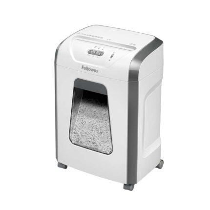 Fellowes 15C Distruggidocumenti manuale a taglio in particelle P-4 - Distrugge fino a 15 fogli - Blocco di sicurezza - Capacità del cestino 19 L - Colore bianco/grigio