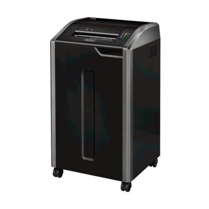 Fellowes 425HS Distruggidocumenti manuale a taglio microgranulare P-7 Alta Sicurezza - Distrugge 10 fogli alla volta - Capacità del cestino 121 L - Colore Nero/Grigio