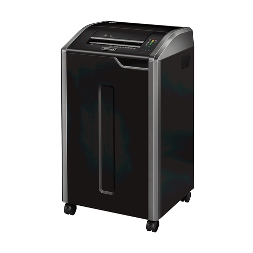 Fellowes 425HS Distruggidocumenti manuale a taglio microgranulare P-7 Alta Sicurezza - Distrugge 10 fogli alla volta - Capacità del cestino 121 L - Colore Nero/Grigio