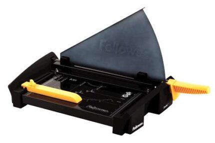 Fellowes Taglierina con lama in acciaio inossidabile - Capacità di taglio 20 fogli - Guide di taglio con formati DIN - Base metallica con piedini antiscivolo