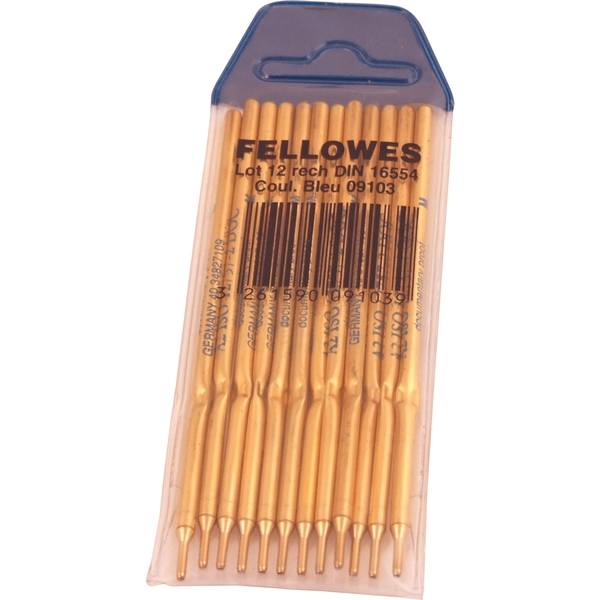 Fellowes Confezione da 12 ricambi per penna a sfera con base - Colore blu