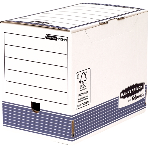 Bankers Box Scatola per archiviazione formato A4 Fastfold - Montaggio automatico - Certificazione FSC - Dimensioni interne 26x20x31 Bankers Box Scatola per archiviazione formato A4 Fastfold - Montaggio automatico - Certificazione FSC - Dimensioni interne 26x20x31