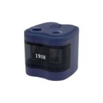 Milan 1918 Serie Temperamatite elettrico doppio standard e maxi - Lama in acciaio al carbonio con sicurezza - Ampio serbatoio - Batterie incluse - Colore blu navy - immagine 2