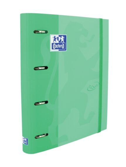 Oxford Touch A4+ Europeanbinder - Copertina resistente - Dorso da 45 mm - Anelli 4Dx35 mm - Fogli di ricambio 5x5 - Colore menta